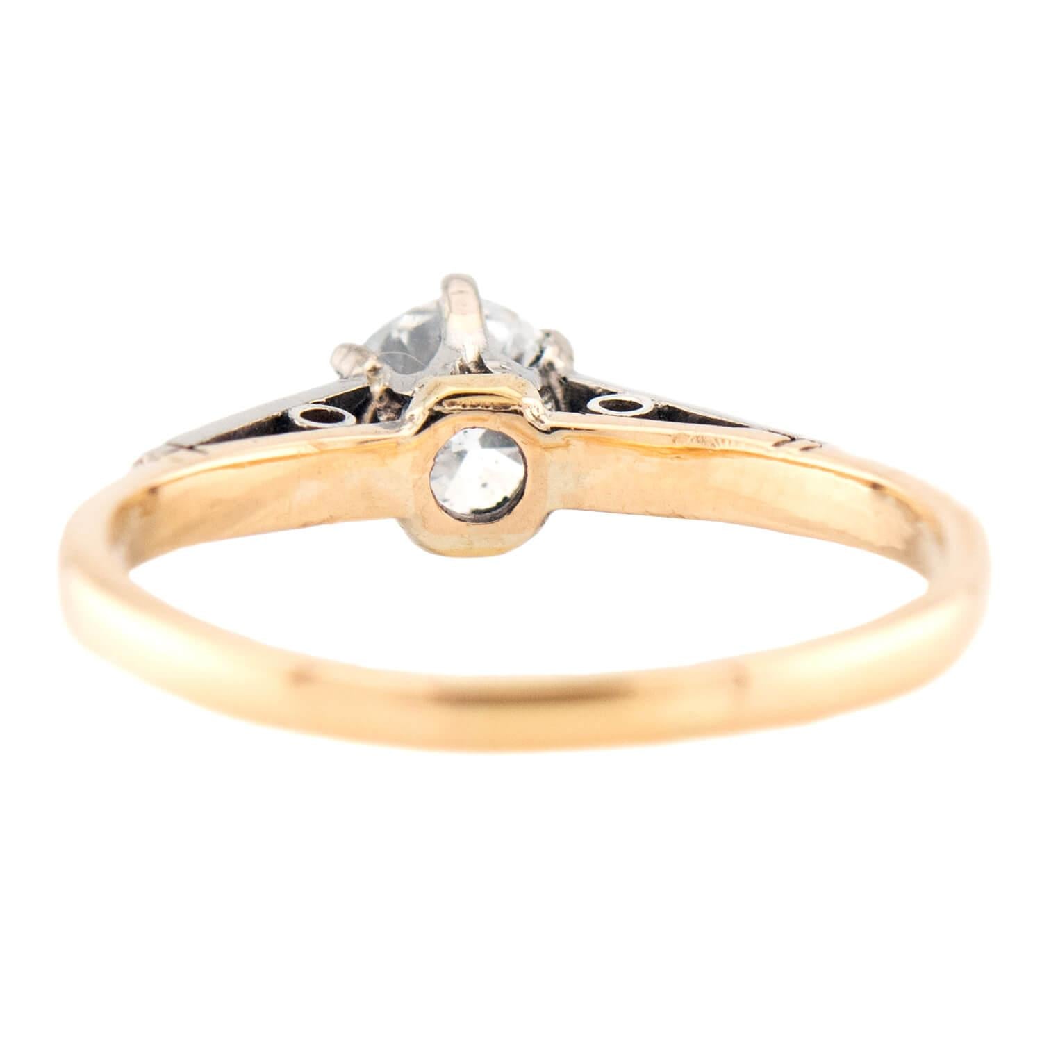 Edwardian 18k/Platinum Diamond Engagement Ring .45ct