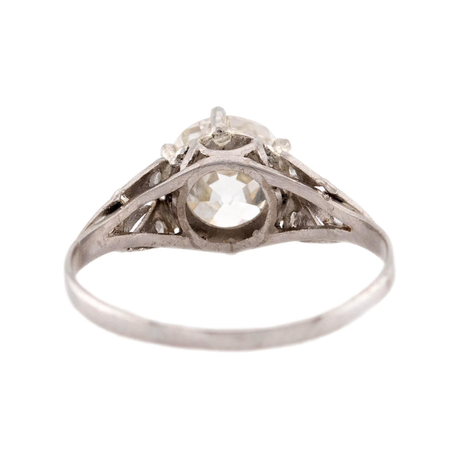 Art Deco Platinum Diamond Engagement Ring 1.55ct