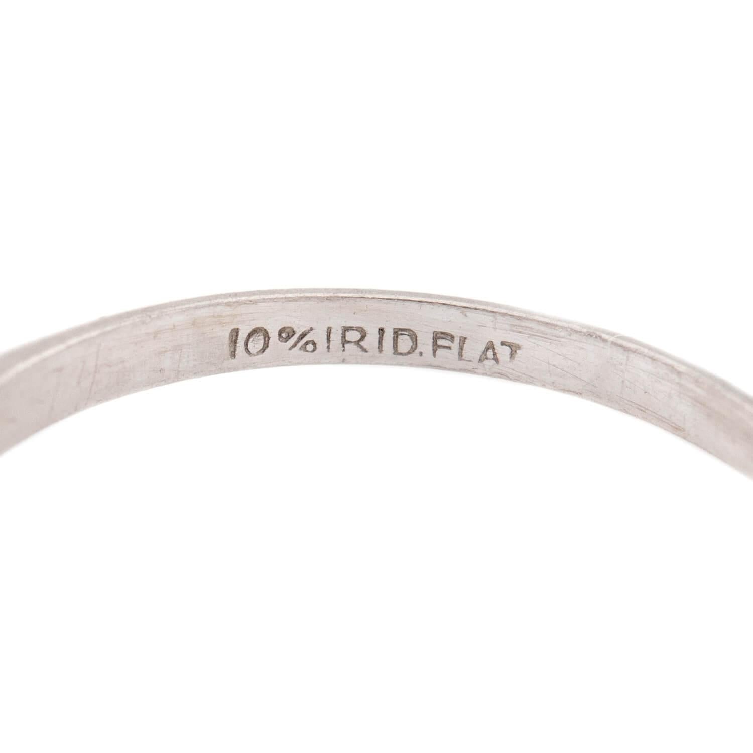 Retro Platinum Diamond Engagement RIng .90ct