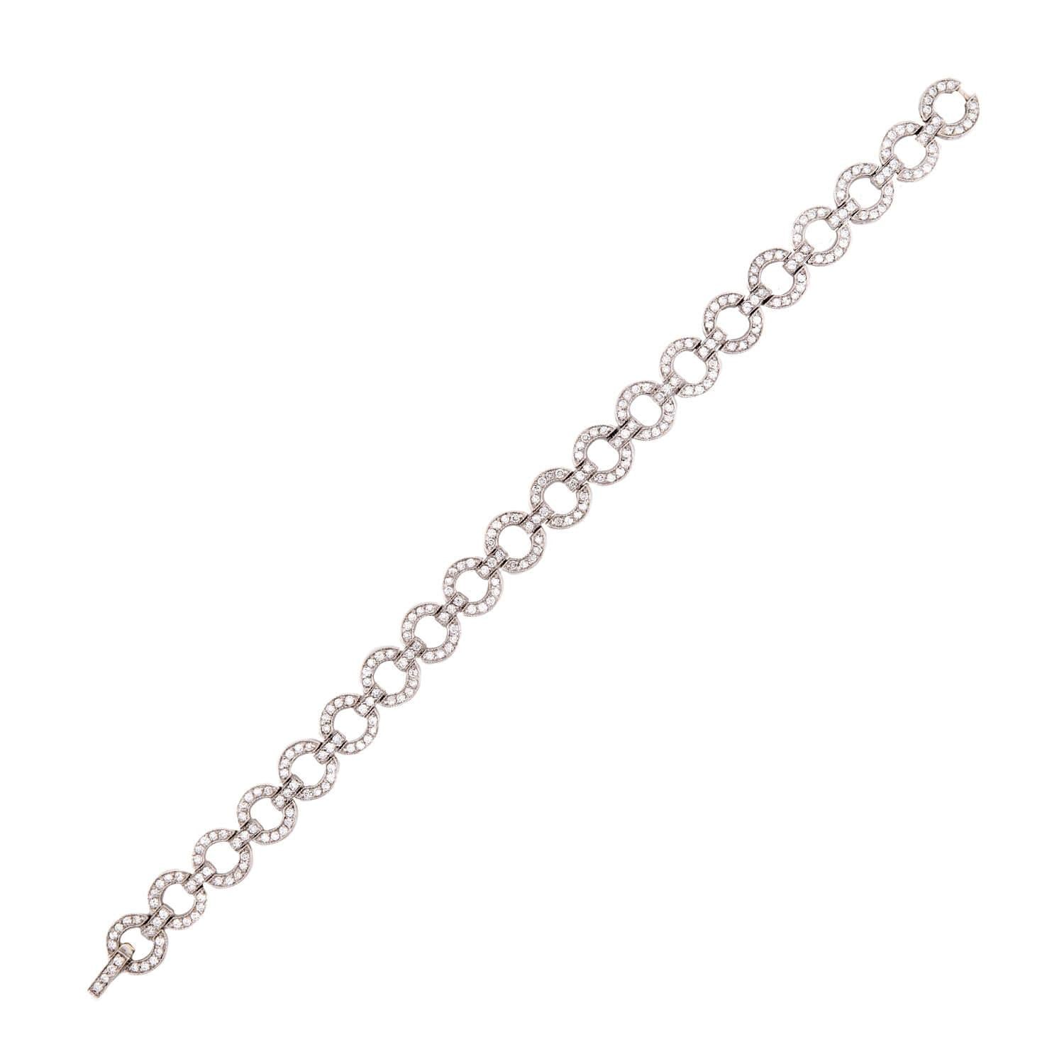 Estate 14k Diamond Link Bracelet