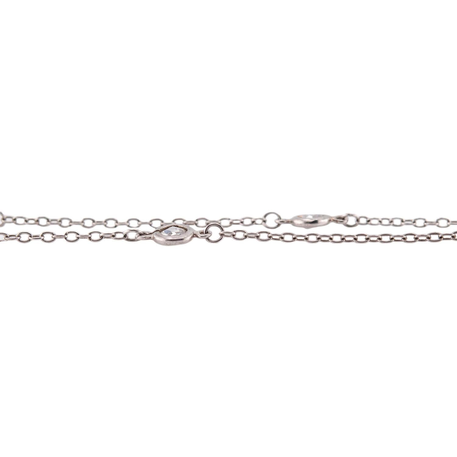Art Deco Sterling Silver Rock Quartz Crystal "Diamonds-by-the-Yard" Necklace