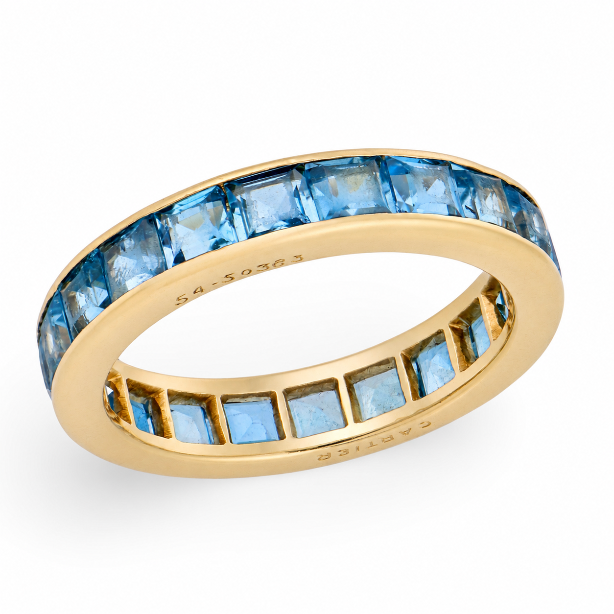 CARTIER Art Deco 18k Aqua Eternity Band