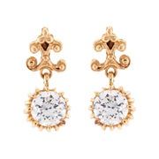 Victorian Style 14k White Gold Dangle Earring