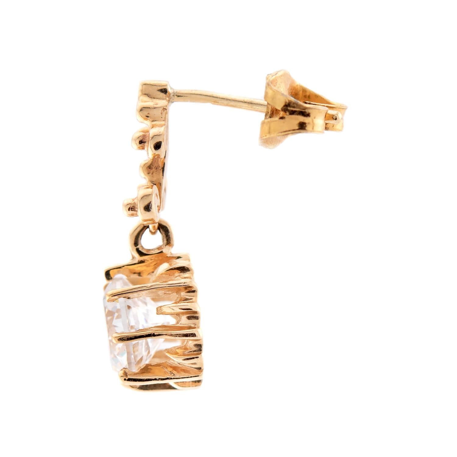 Victorian Style 14k White Gold Dangle Earring