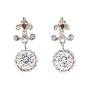 "Victorian" 14k Cubic Zirconia Dangle Earrings
