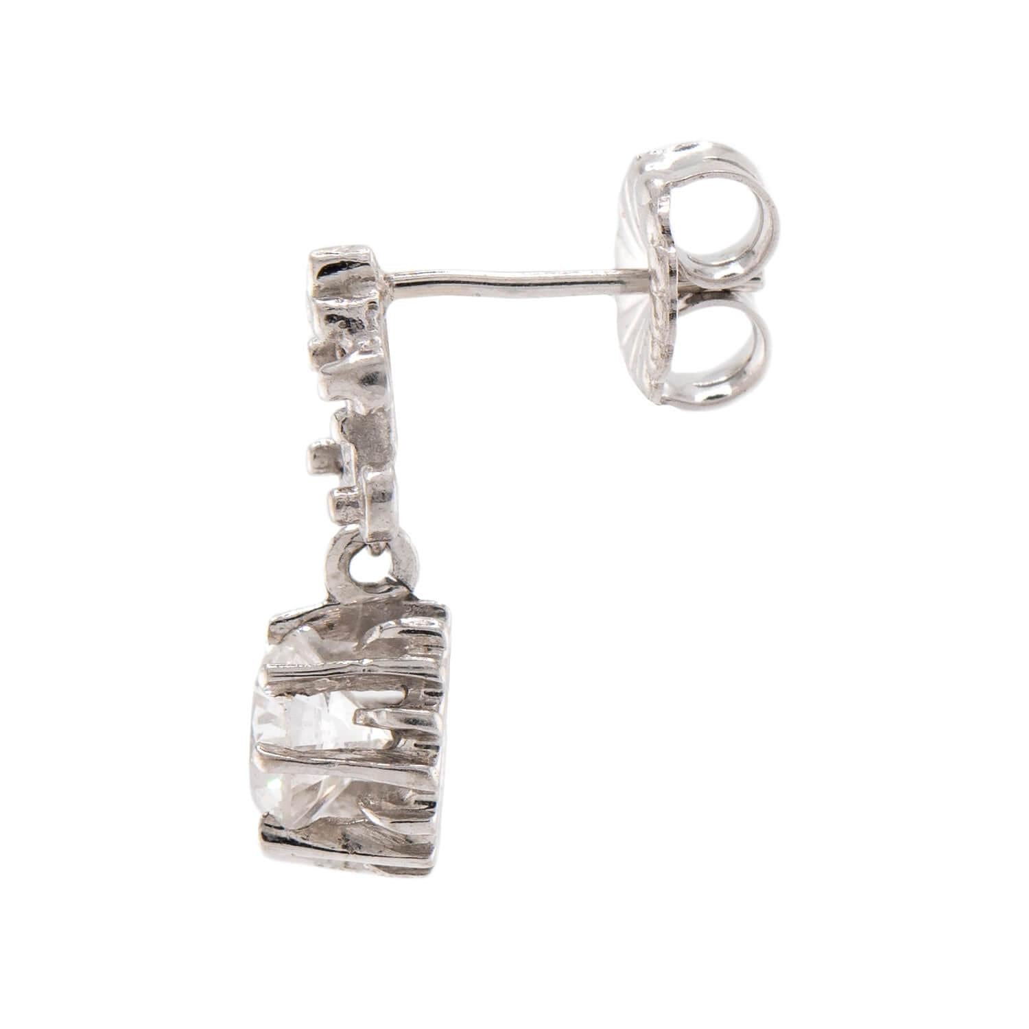 "Victorian" 14k Cubic Zirconia Dangle Earrings