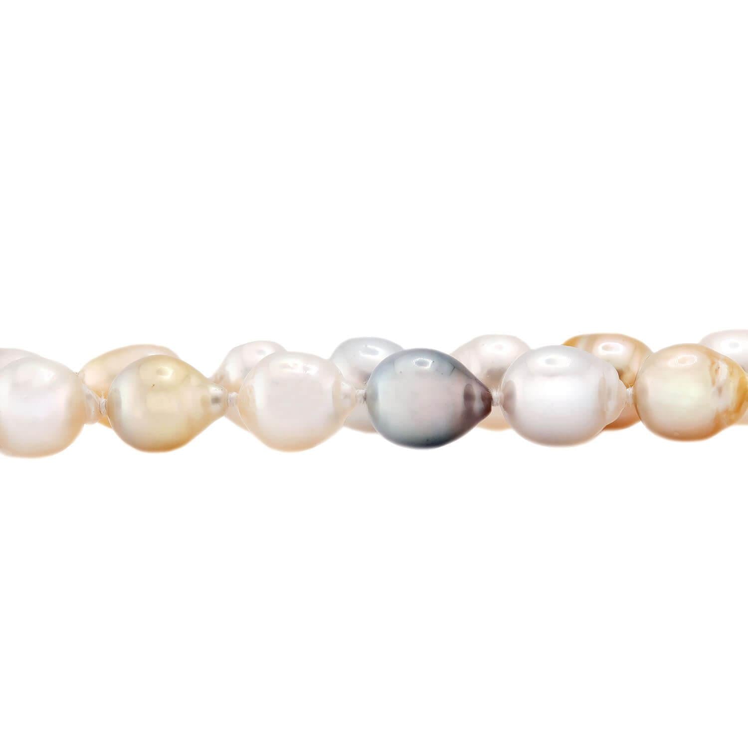Estate 14k Pearl and Emerald Necklace 18"