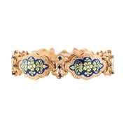 Art Deco 14k Sapphire & Enamel Link Bracelet