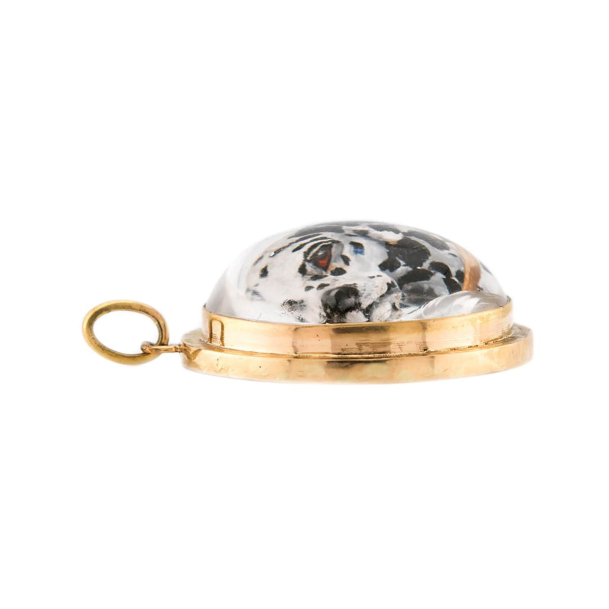 Edwardian 15k Essex Crystal "Dalmatian" Pendant