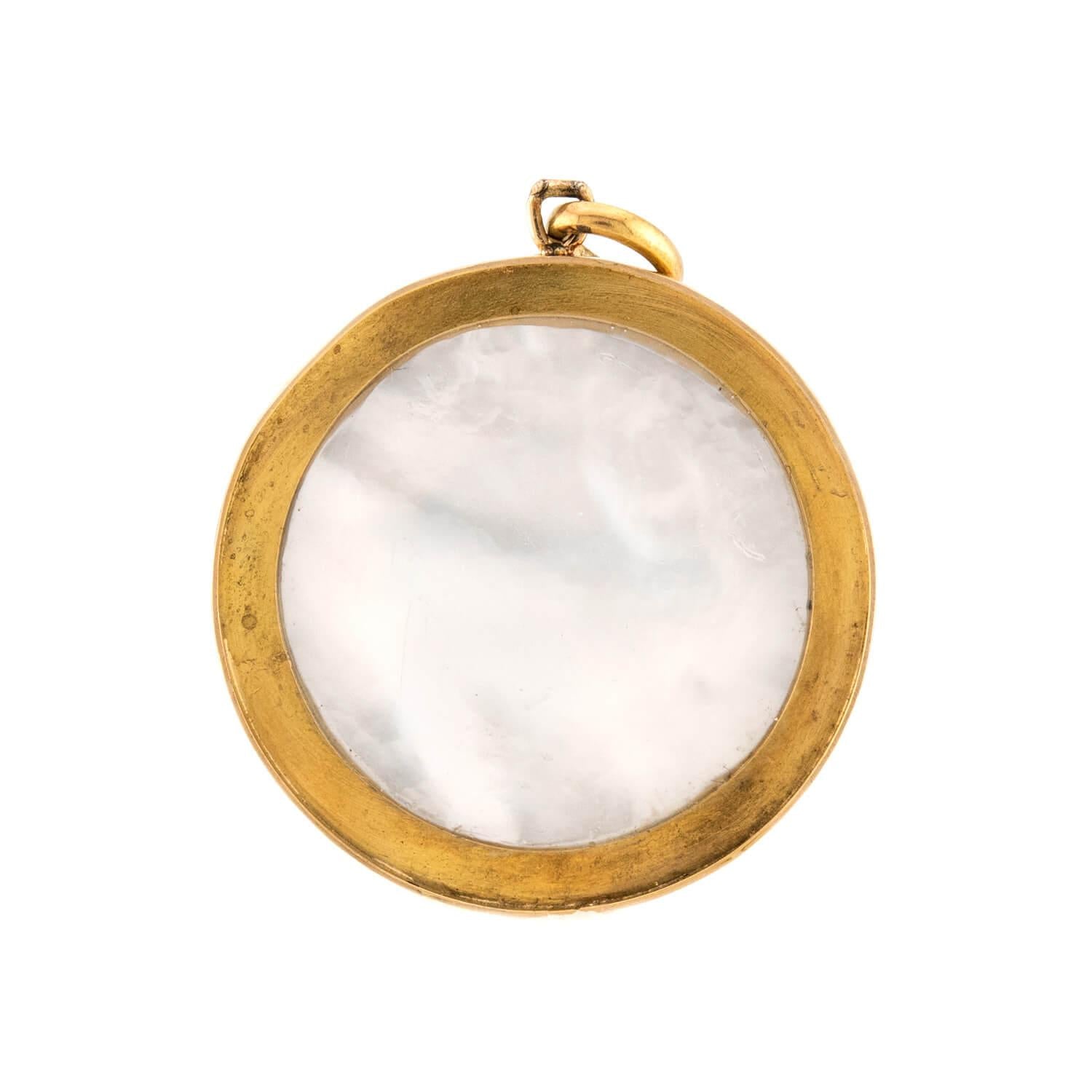 Edwardian 15k Essex Crystal "Dalmatian" Pendant