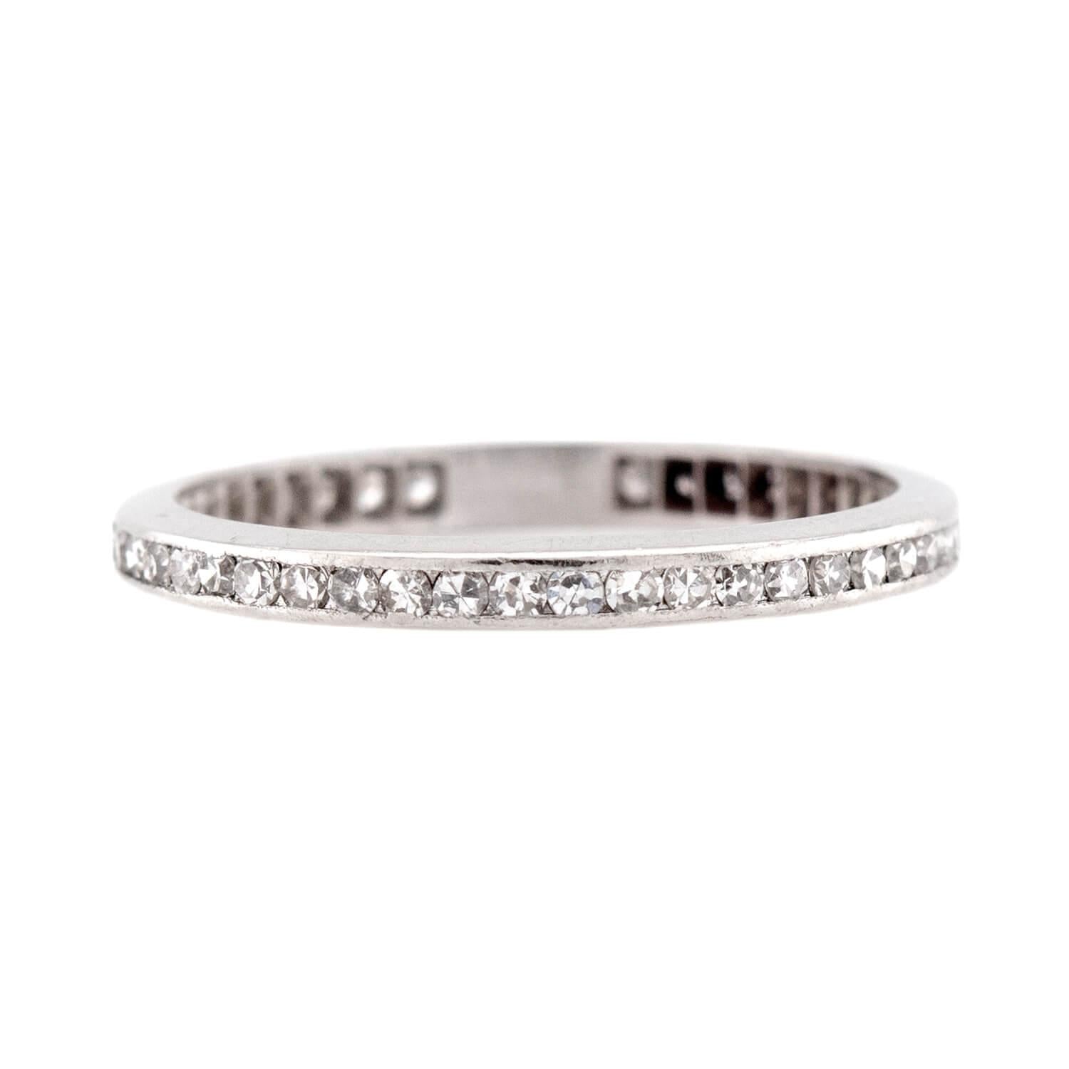 Art Deco Platinum Diamond Eternity Band