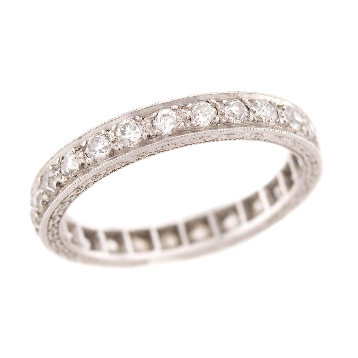 Art Deco Platinum Diamond Eternity Band