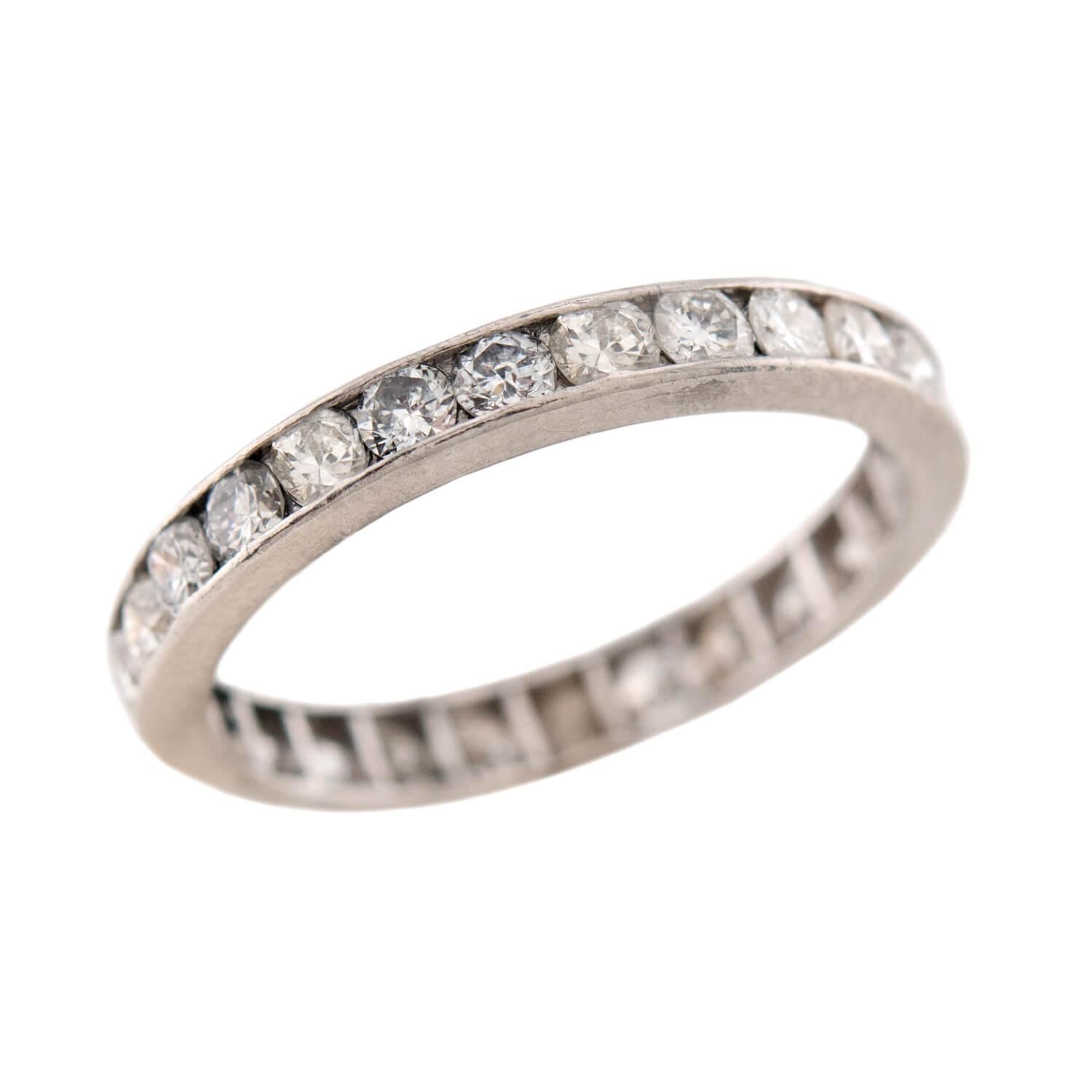 Retro Platinum Diamond Eternity Band