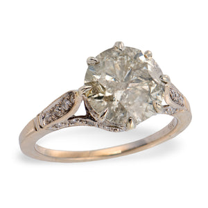 Estate 18k Diamond Engagement Ring 3.01ct