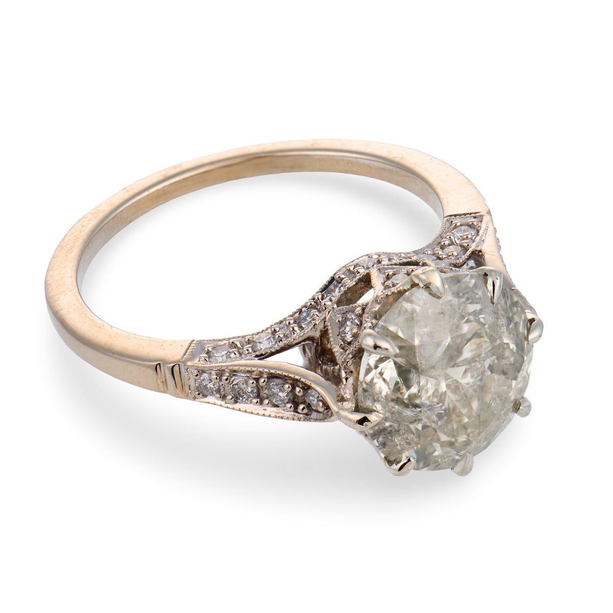 Estate 18k Diamond Engagement Ring 3.01ct