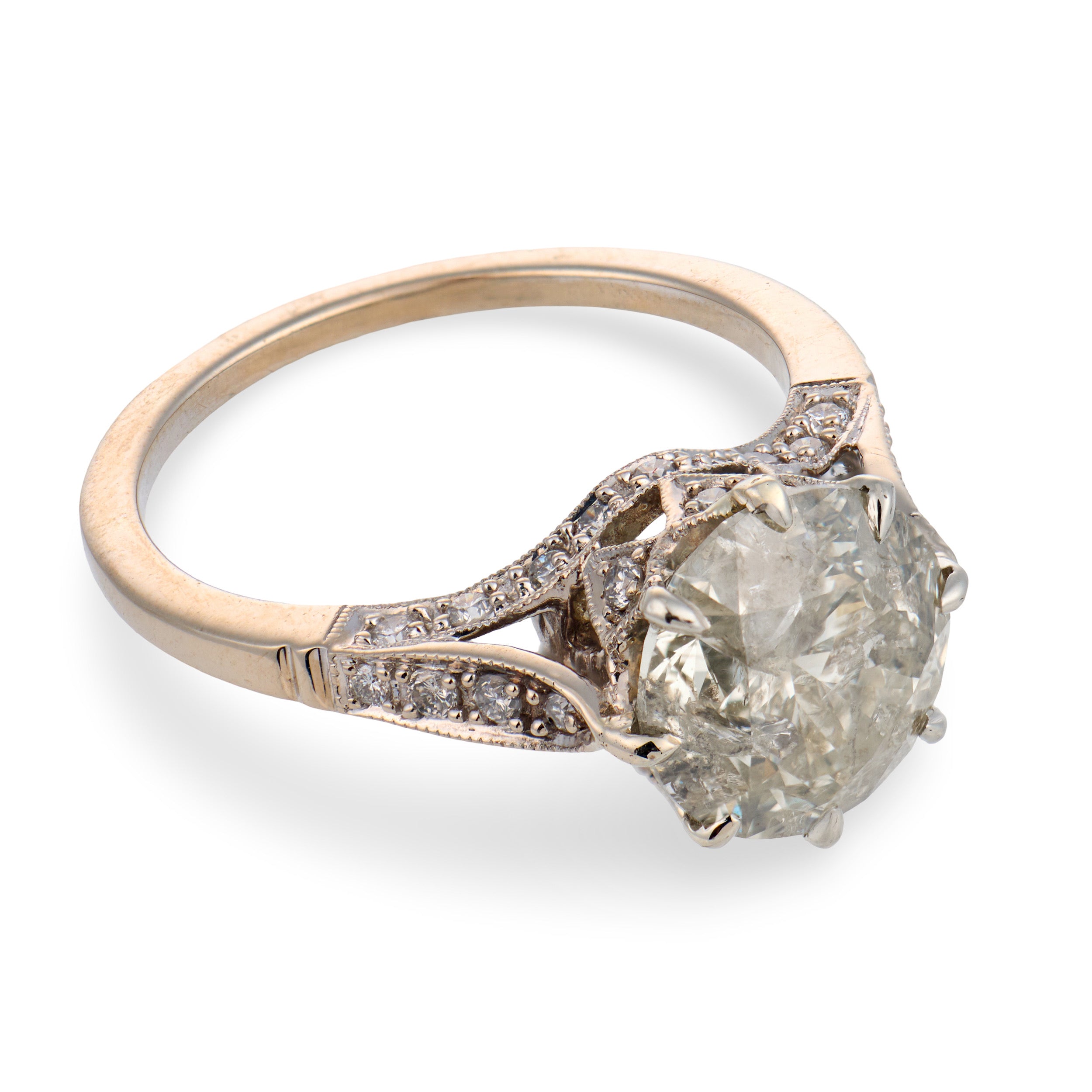 Estate 18k Diamond Engagement Ring 3.01ct