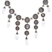 Victorian Sterling Silver Moonstone Festoon Necklace