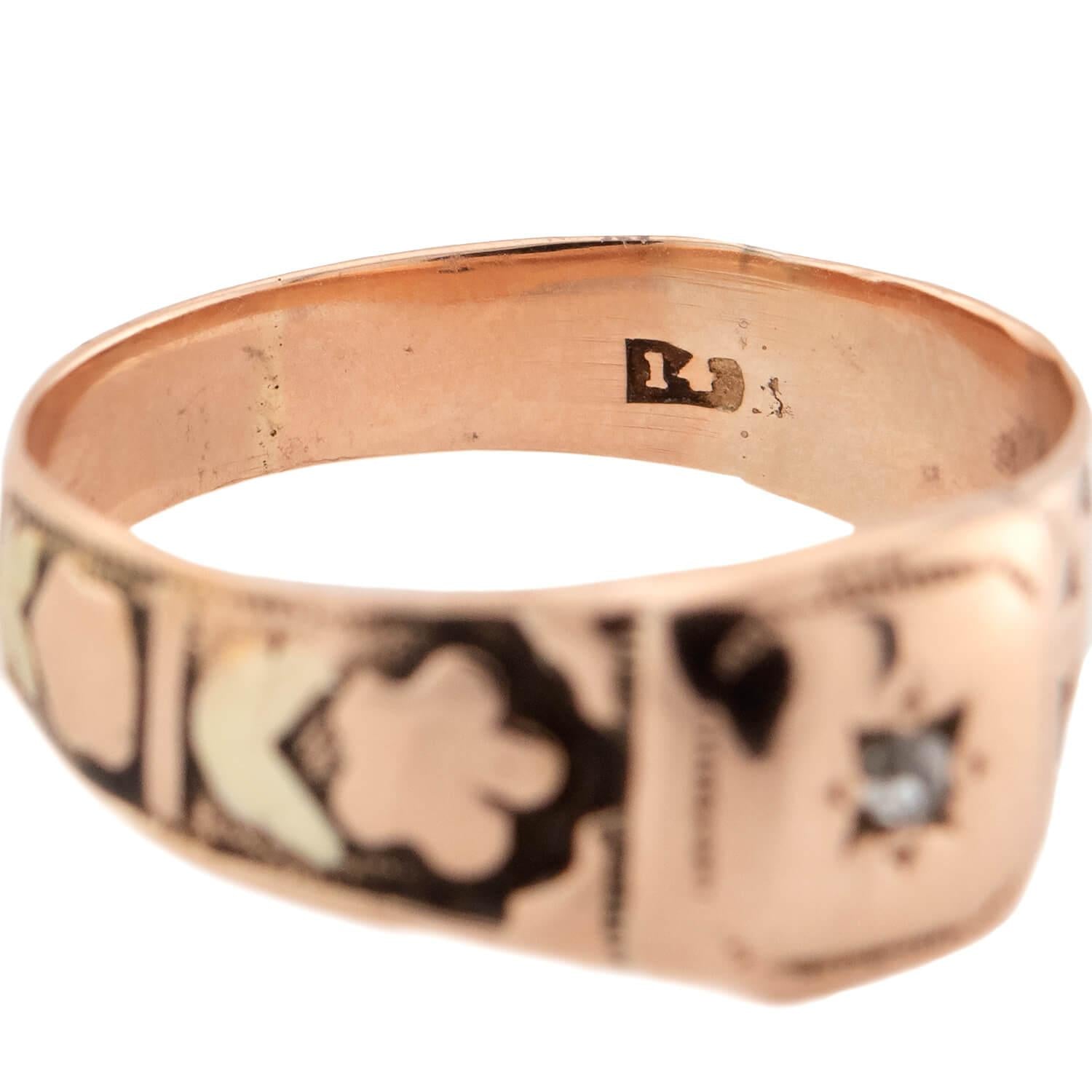 Victorian 14k Diamond Floral-Motif Ring