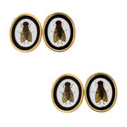 Victorian 18k Pietra Dura Fly Motif Cufflinks