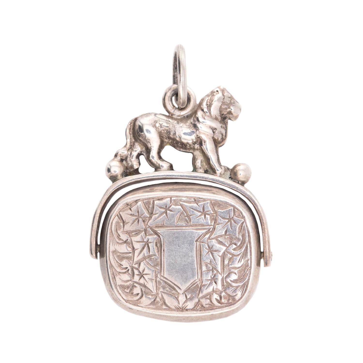 Victorian Sterling Silver Bloodstone Fob/Pendant