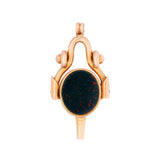 Victorian 18k Bloodstone and Agate Spinner Fob with Watch Key Pendant
