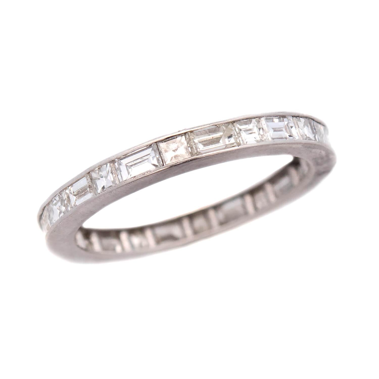 Art Deco Platinum Diamond Eternity Band