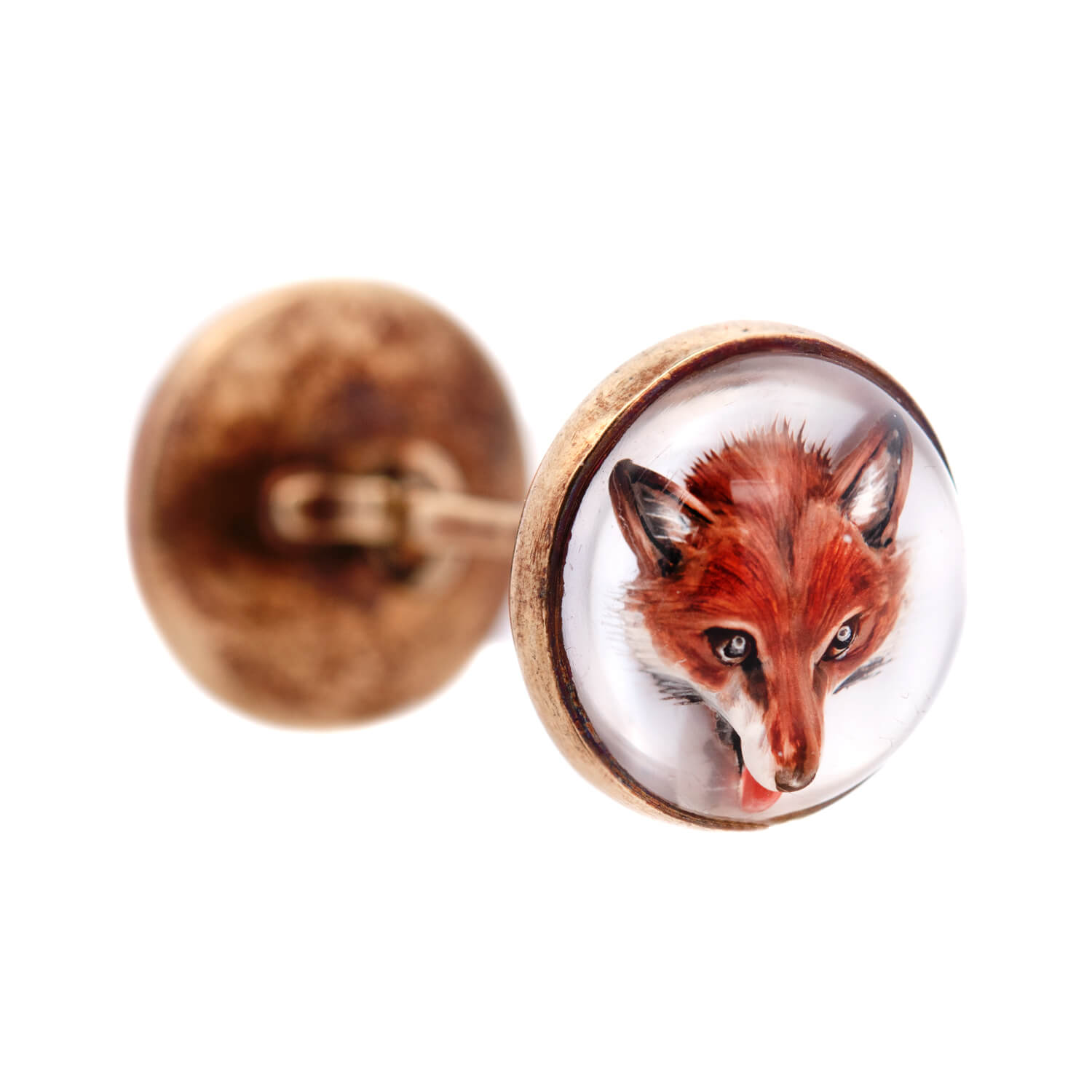 Edwardian 14k Essex Crystal Fox Cufflinks