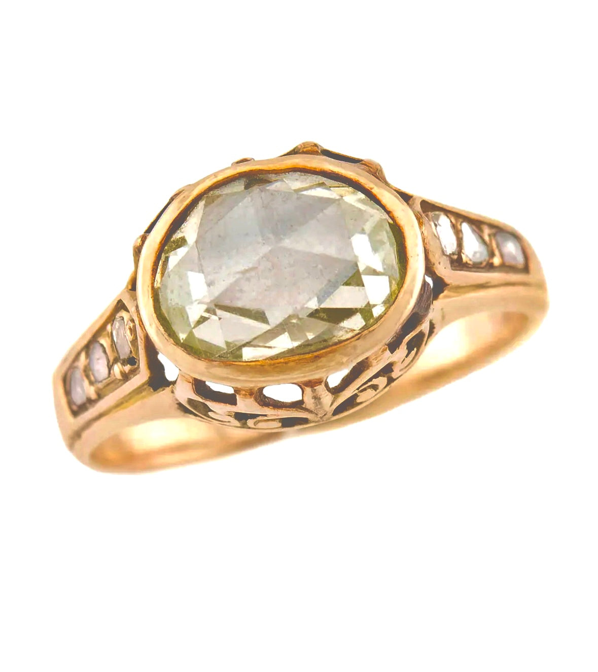 Georgian 15K Diamond Engagement Ring 1.10ct