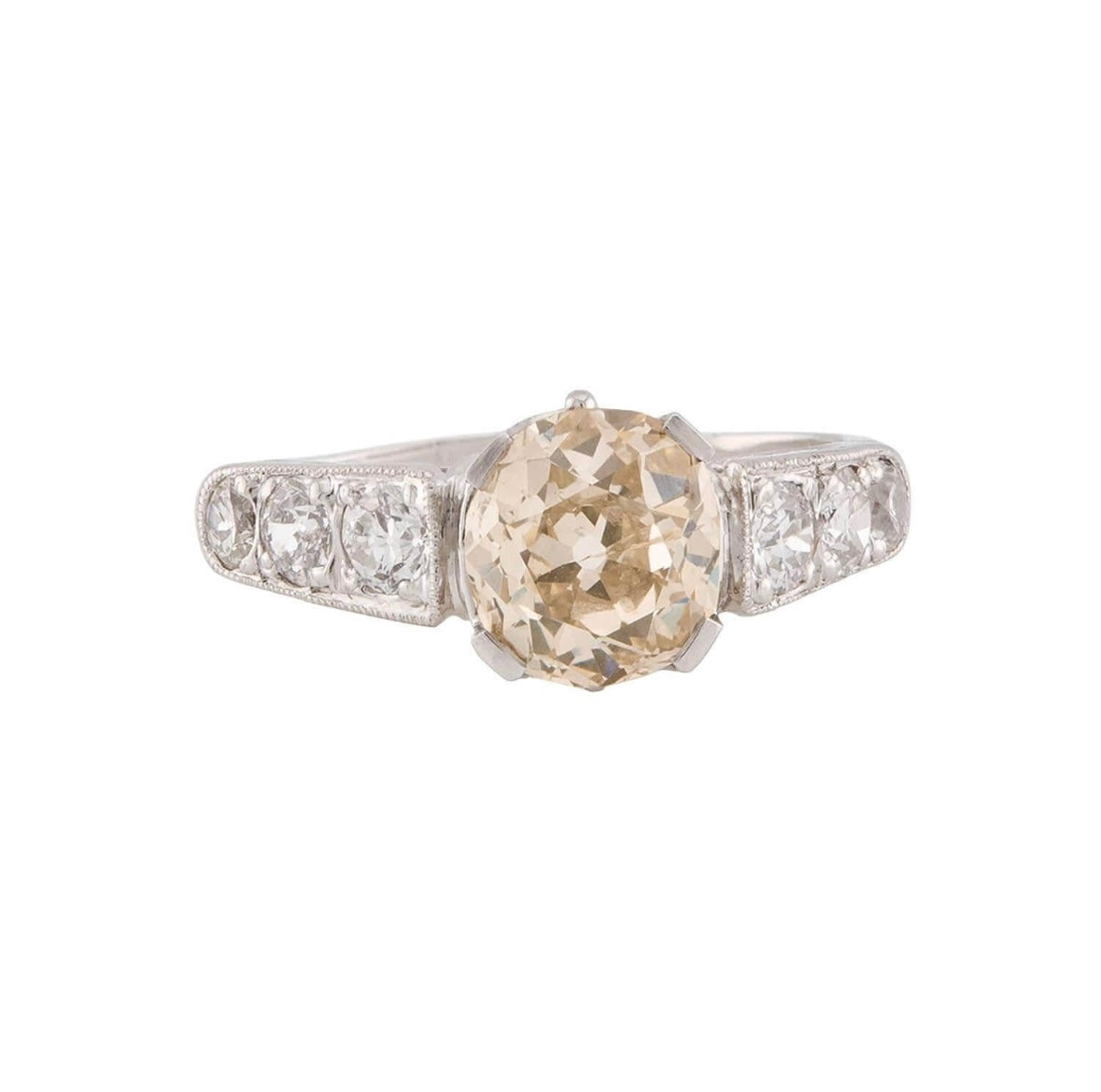 Art Deco 18K Diamond Engagement Ring 1.70ct