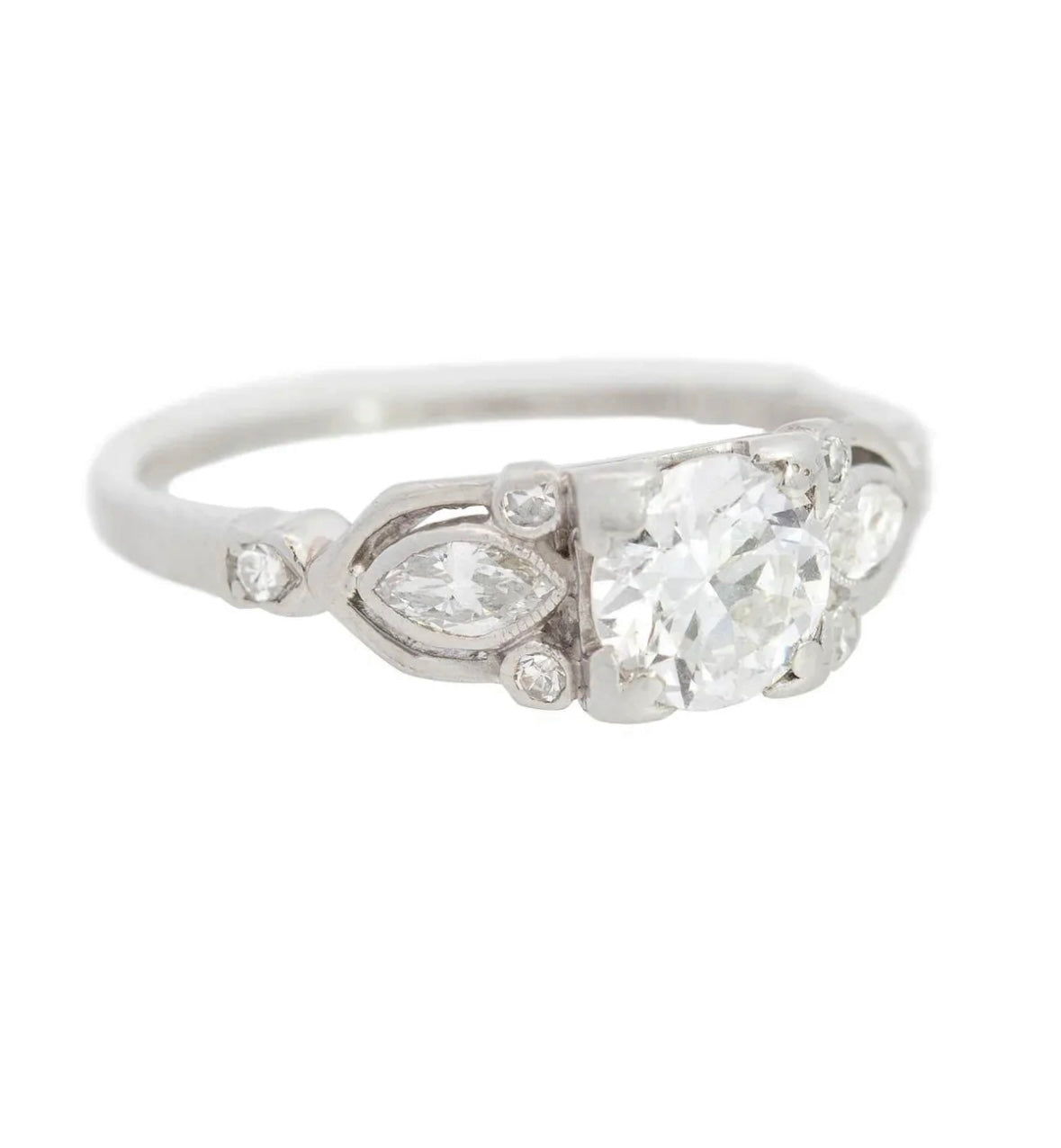 Art Deco Platinum Diamond Engagement Ring 0.70ct