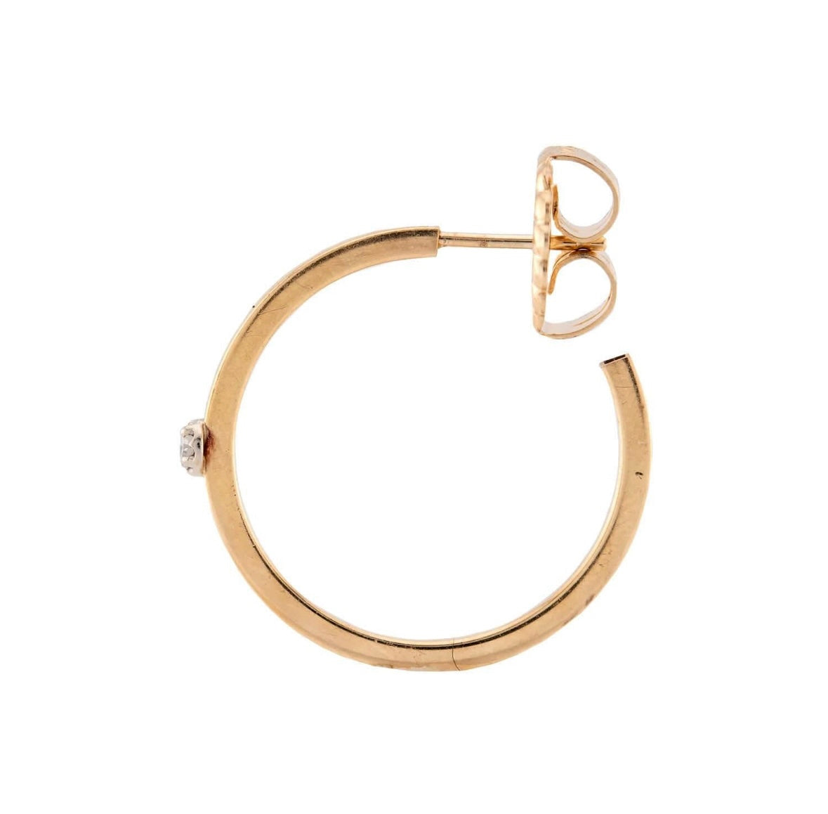 Estate 14k Diamond Hoop Earrings