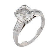 Retro Platinum GIA Diamond Engagement Ring 1.51ct