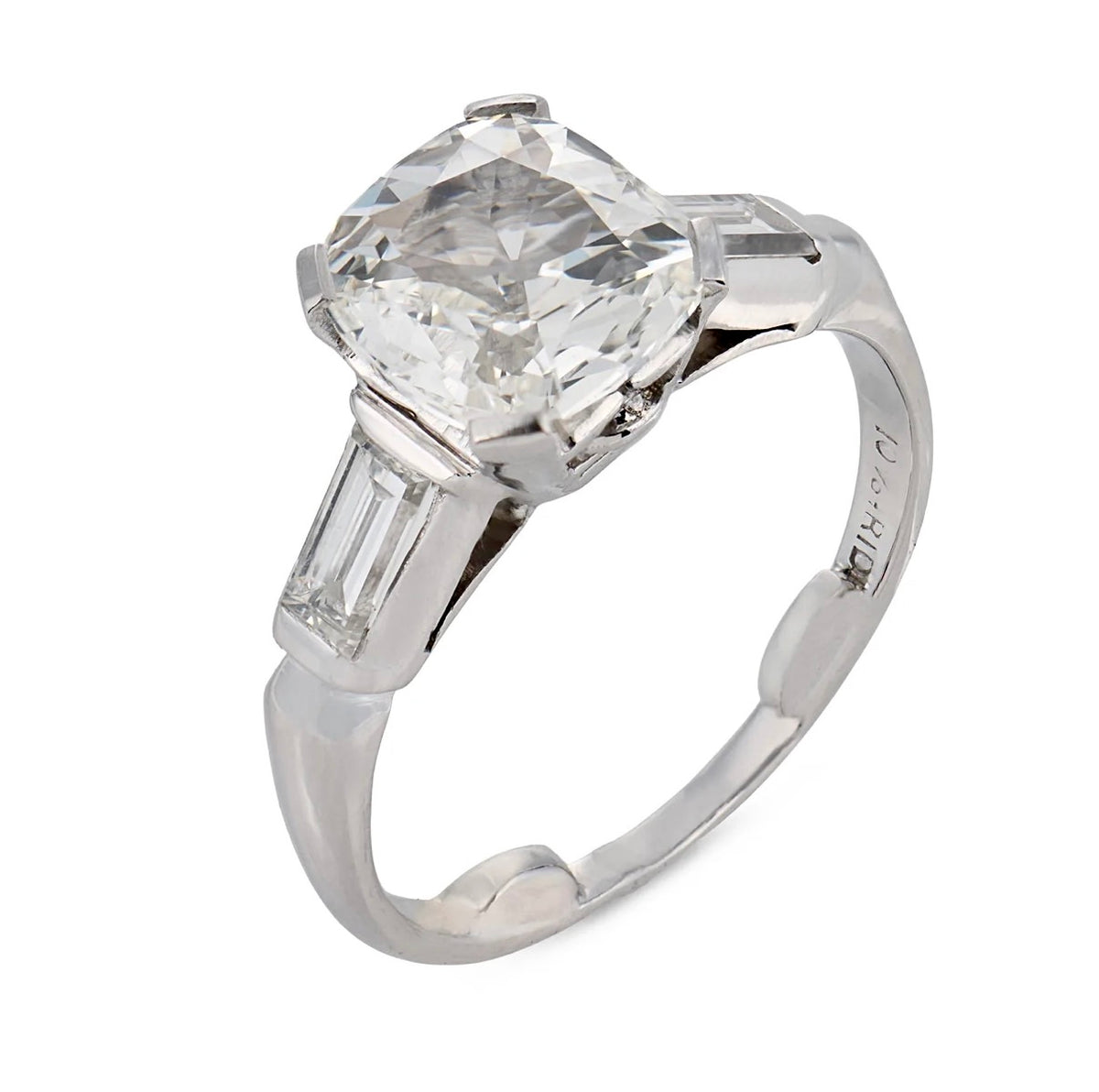Retro Platinum GIA Diamond Engagement Ring 1.51ct