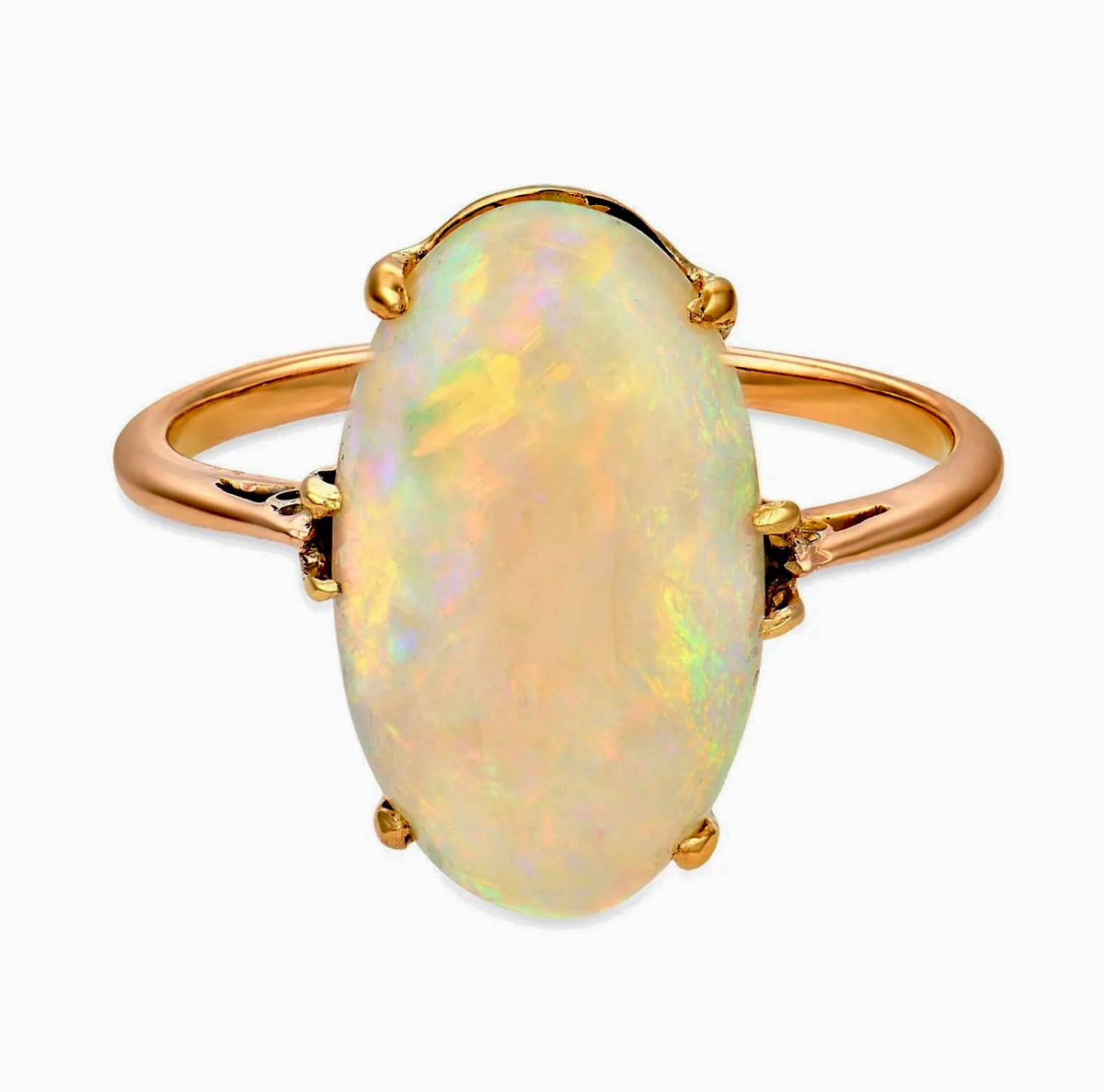 Art Nouveau 18k 4ct+ Australian Opal Ring