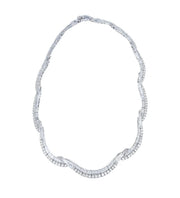 Estate Platinum 20ctw+ Diamond Twisted Riviera Necklace