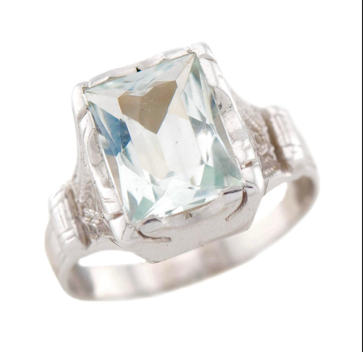 Art Deco 14k Aquamarine Ring