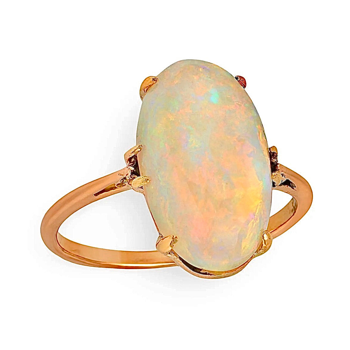 Art Nouveau 18k 4ct+ Australian Opal Ring