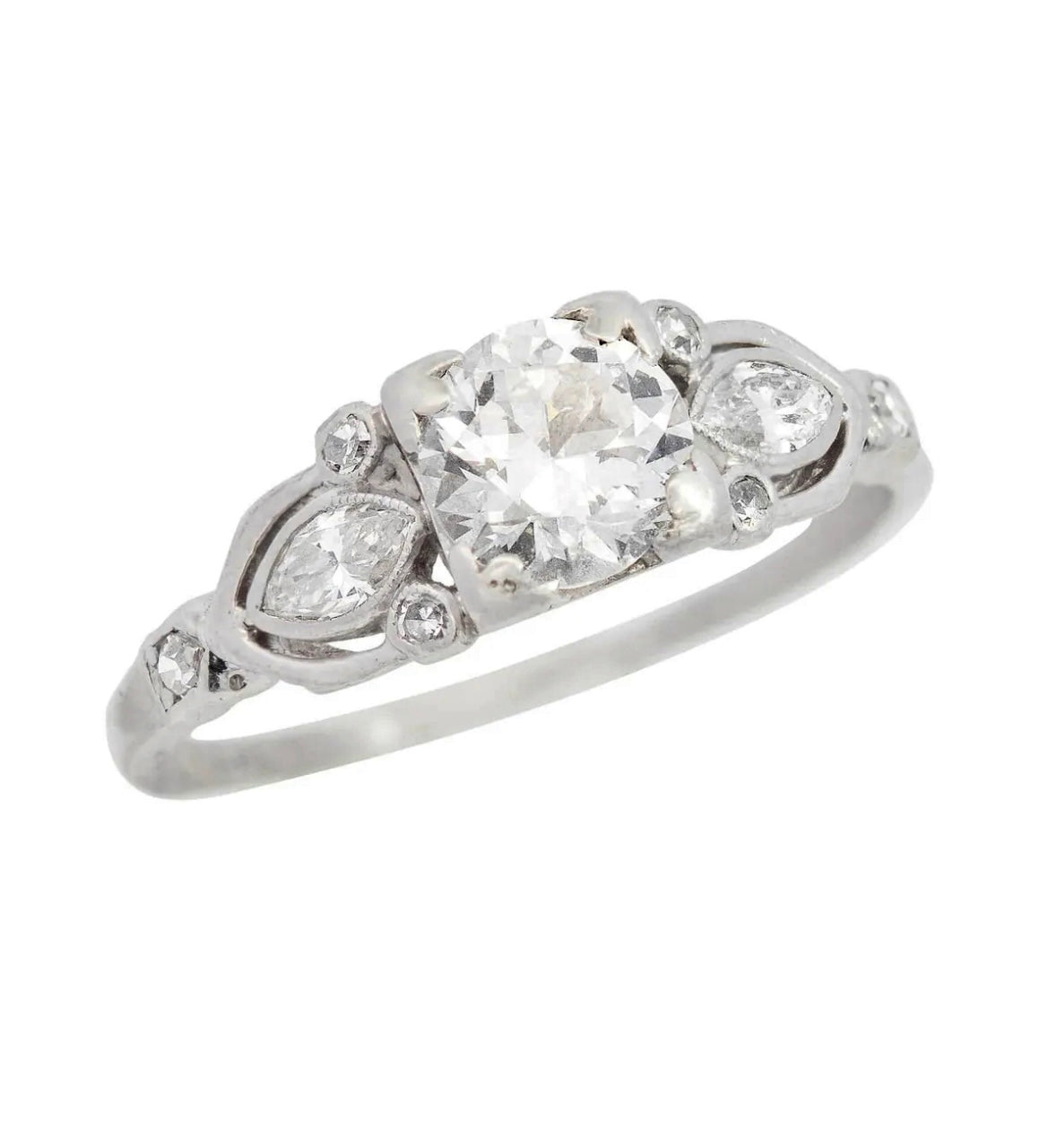 Art Deco Platinum Diamond Engagement Ring 0.70ct