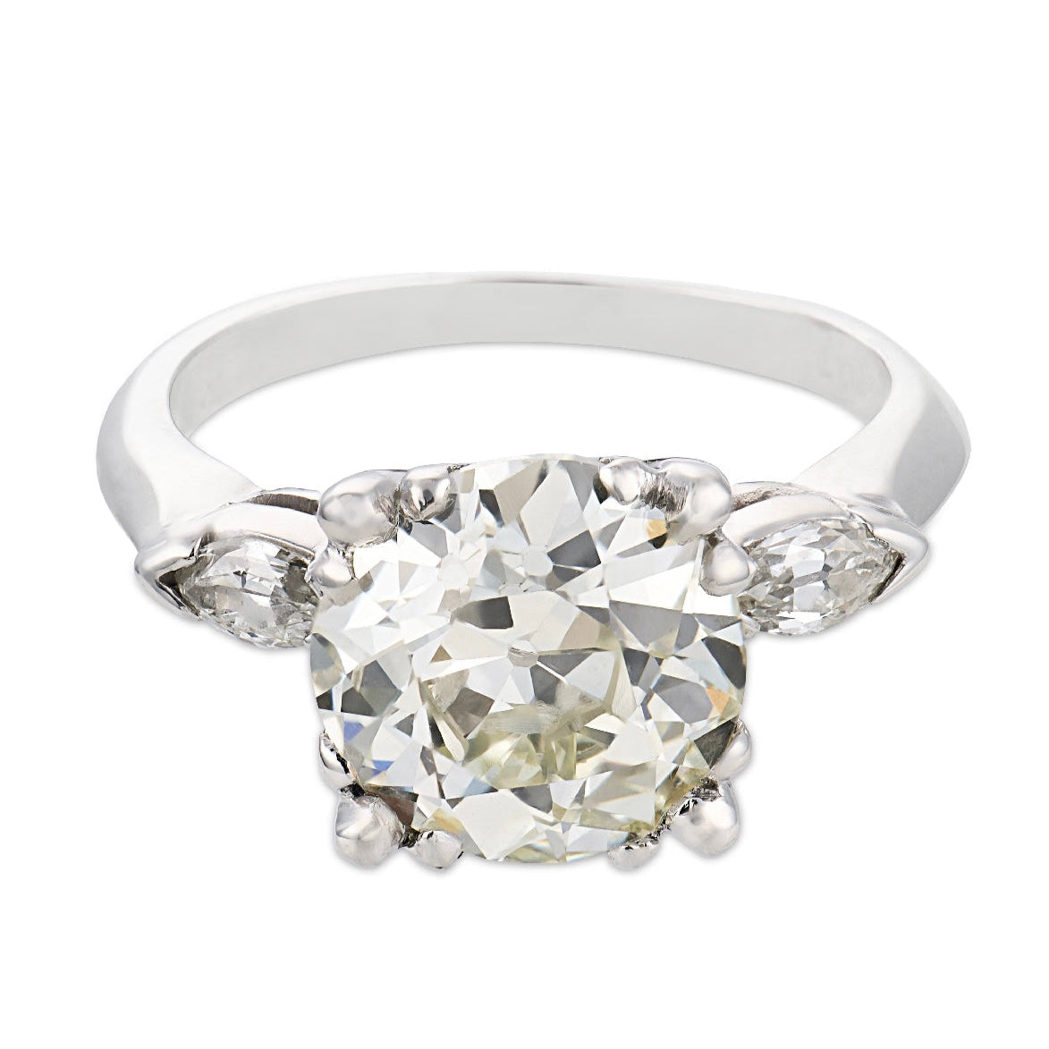 Art Deco Platinum Diamond Engagement Ring 3.09ct