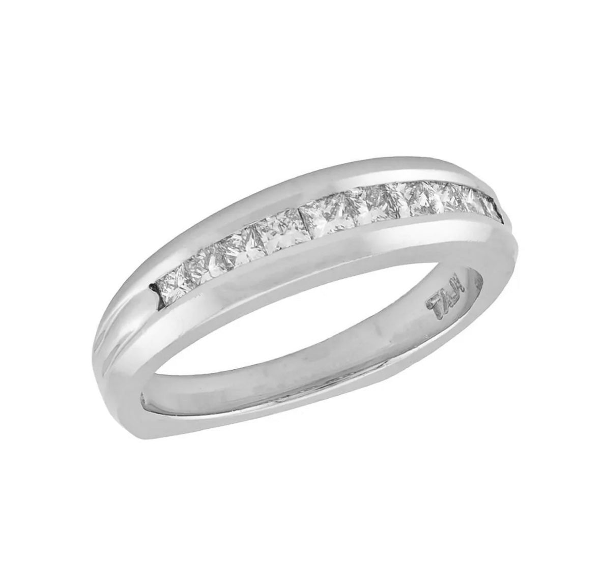 SCOTT K Estate Platinum .55ctw Diamond Half Band