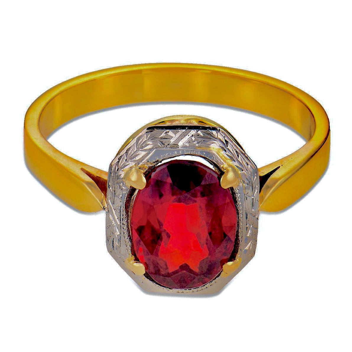 Edwardian 14k/Platinum Tourmaline Ring