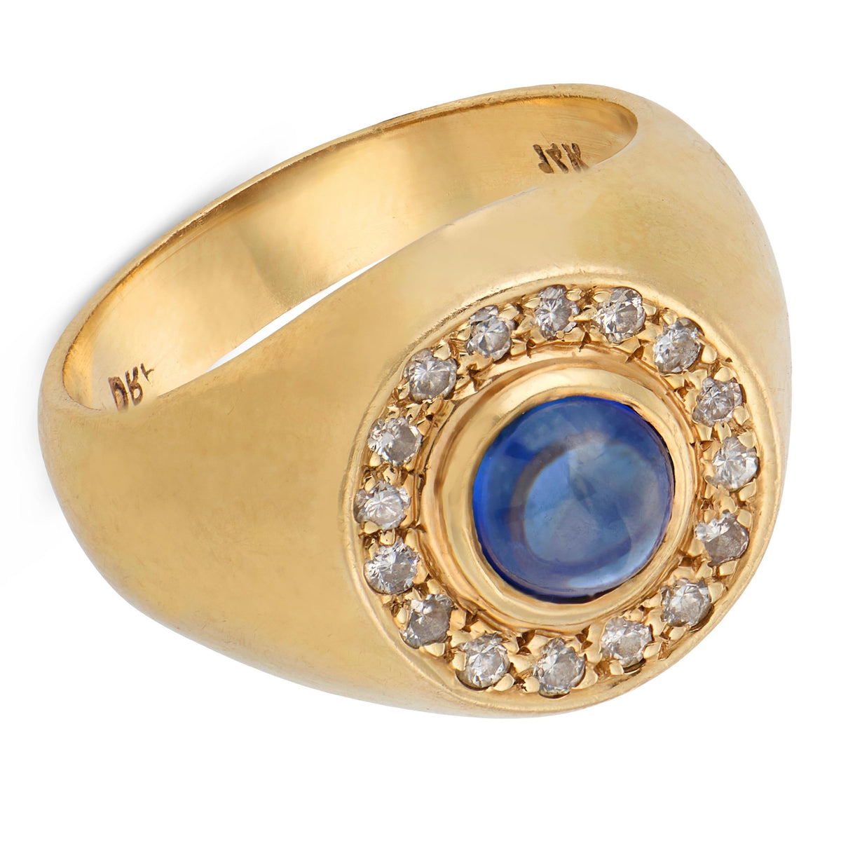Estate 14k Sapphire & Diamond Halo Ring