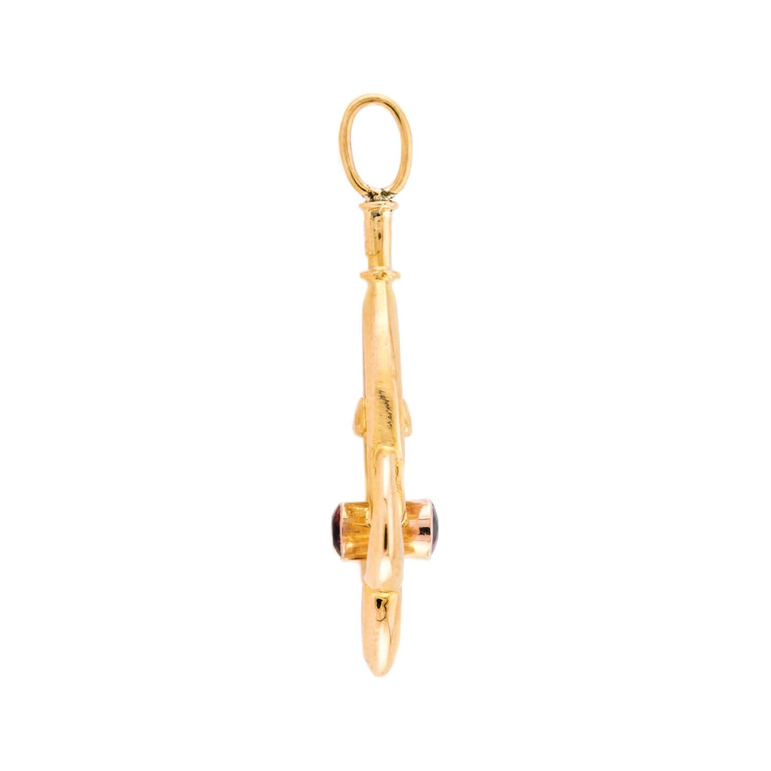 Art Nouveau 18k Garnet Lavalier Pendant