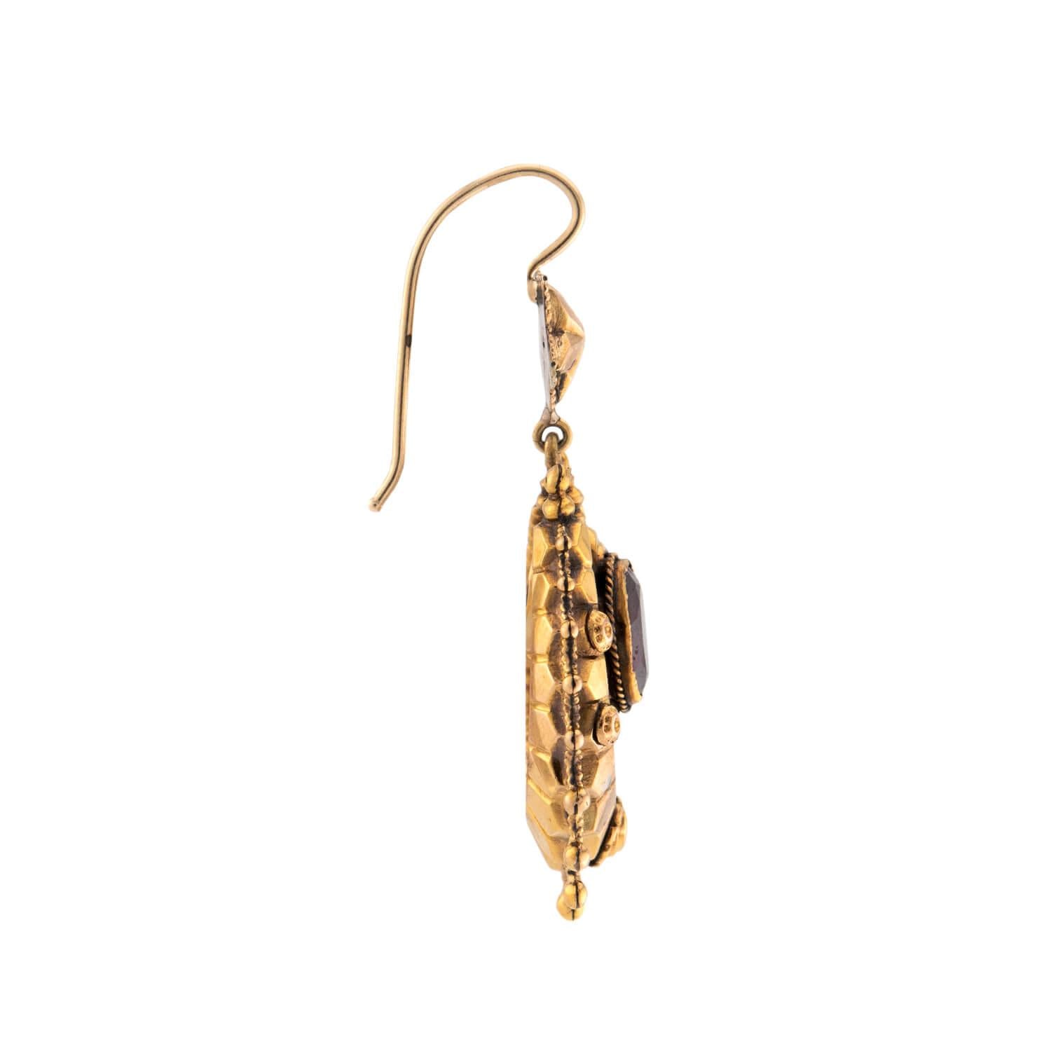 Victorian 14k Garnet Dangle Earrings