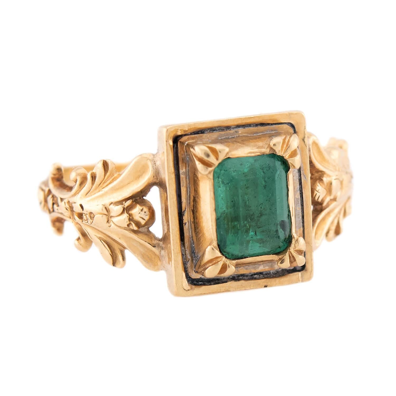 Georgian 18k Emerald Ring