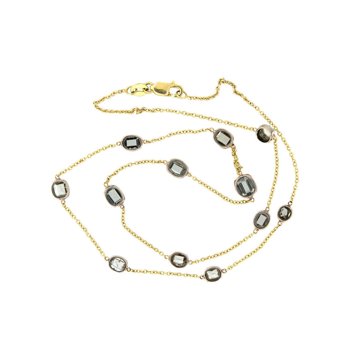 Georgian 14k/Sterling Silver Conversion Table Cut "Diamond by the Yard" Necklace 3+ctw
