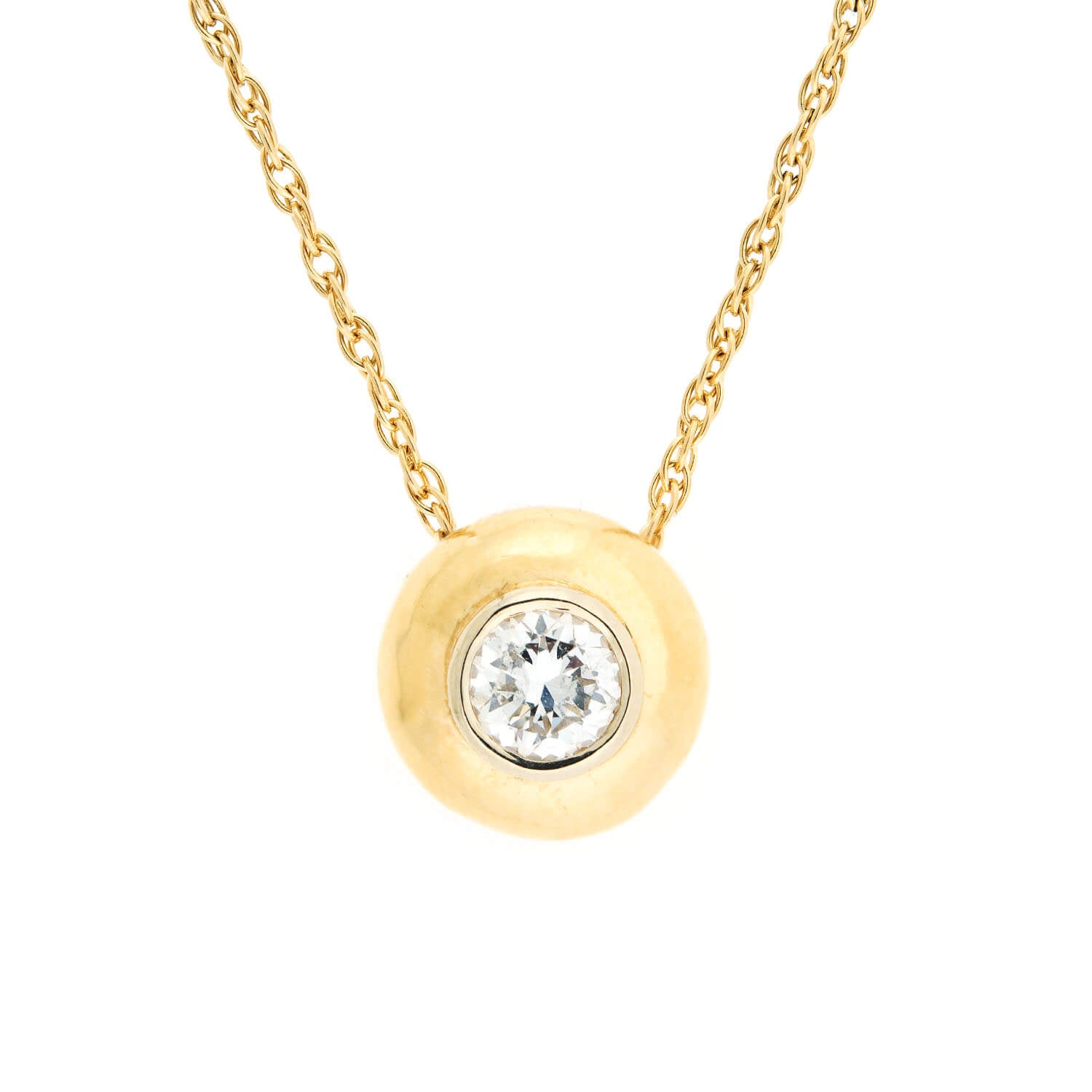 Estate 14k Diamond Pendant Necklace .5ctw