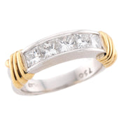 Estate 18k & Platinum Diamond Half Band