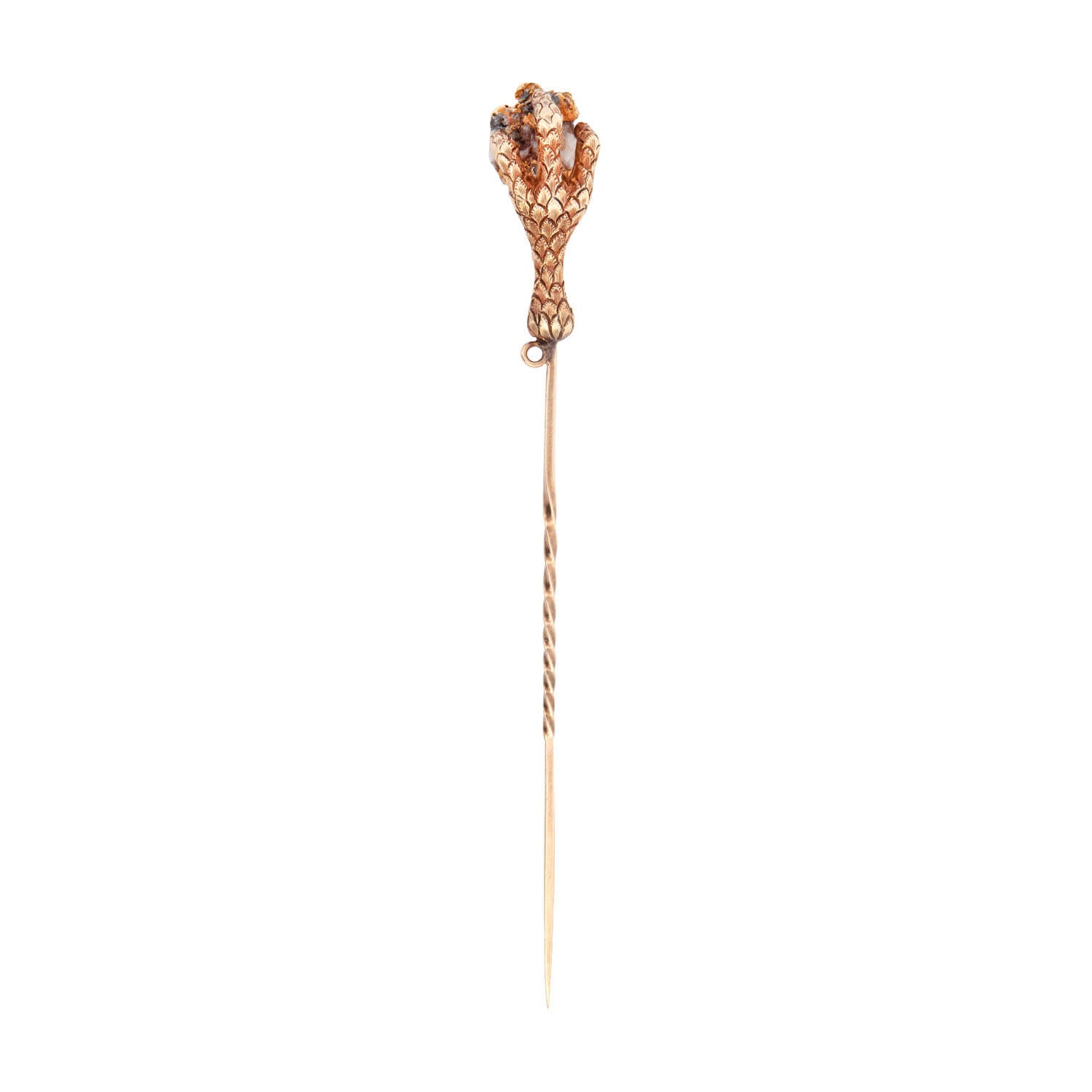 Victorian 18k Quartz Birds Claw Stick Pin