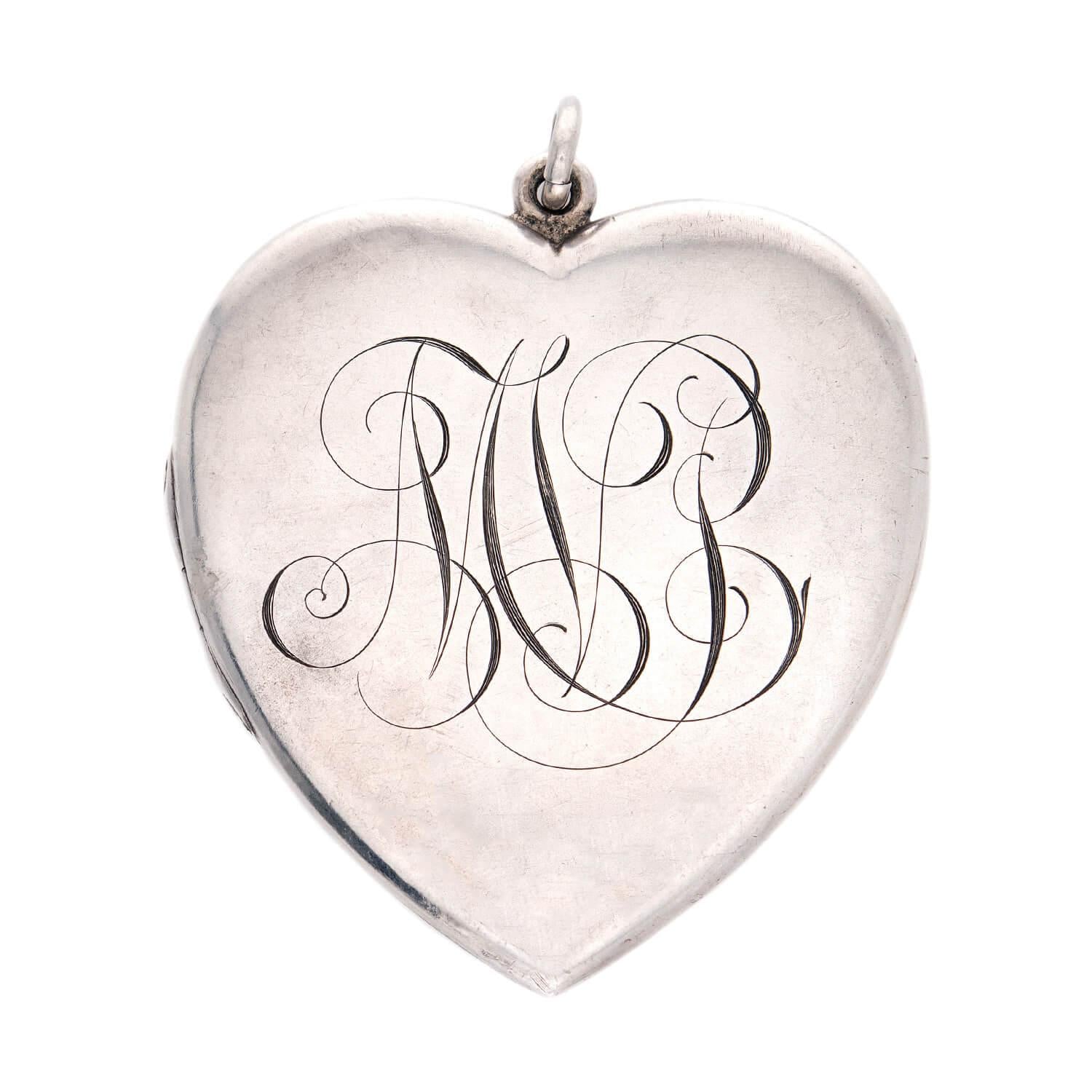 Victorian Sterling Silver Heart-Motif Locket
